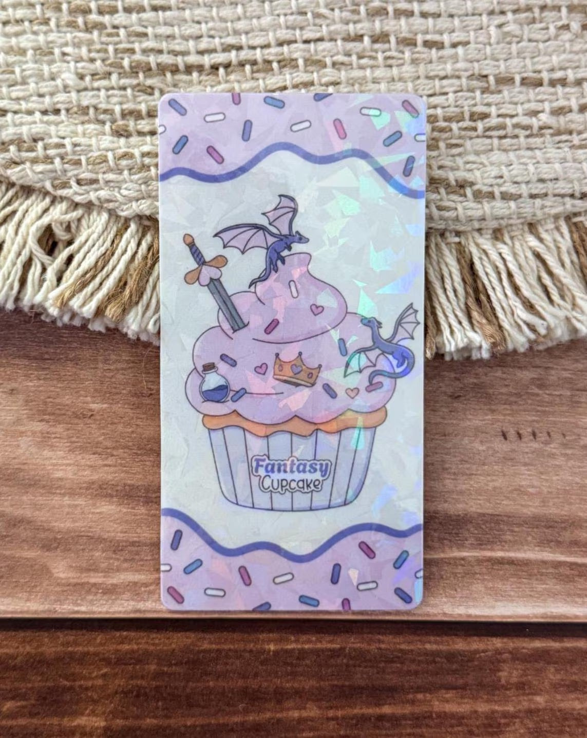 Bookish Cupcake Bookmark Holographic Bookmark