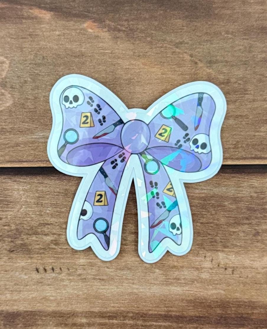 Bookish Bow Holographic Sticker