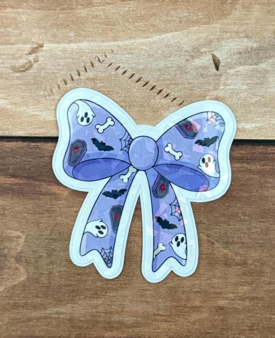 Bookish Bow Holographic Sticker