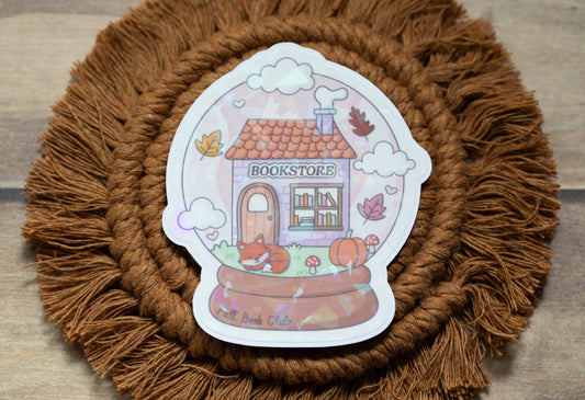 Fall Bookstore Holographic Sticker