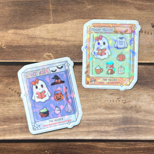 Spooky | Cozy Fall Booktropes Holographic Sticker