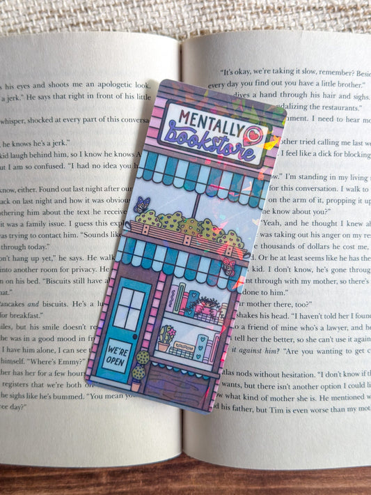 Mentally at the Bookstore Holographic Bookmark