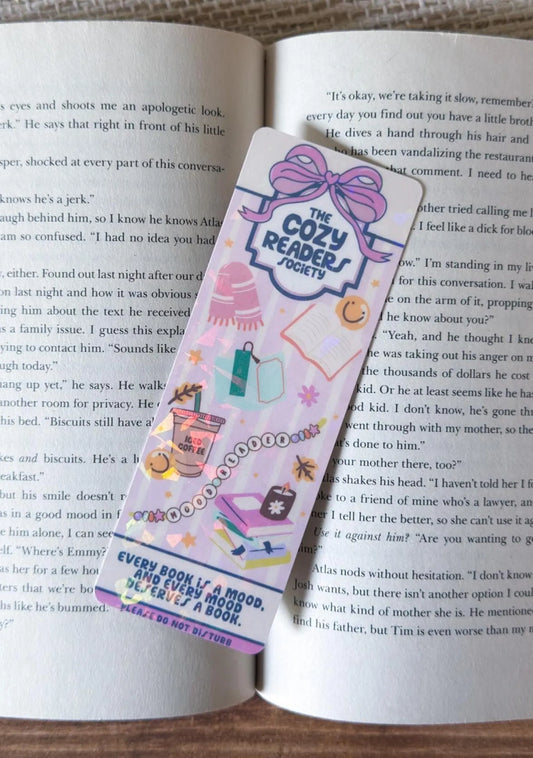 Cozy Readers Society Holographic Bookmark