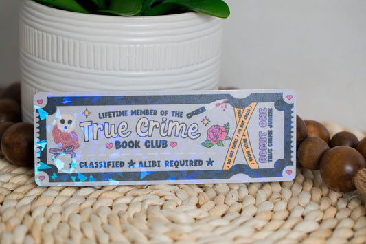 True Crime Book Club Holographic Bookmark