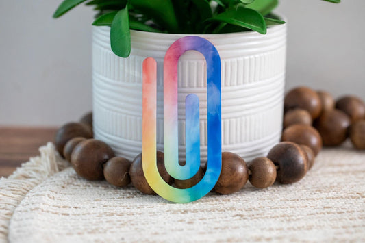 Acrylic Rainbow Paperclip Bookmark