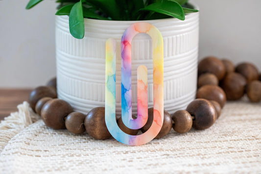 Acrylic Alcohol Ink Paperclip Bookmark