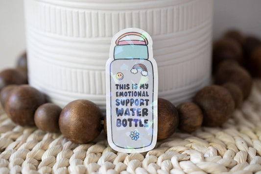 Emotional Support Water Bottle Holographic Sticker