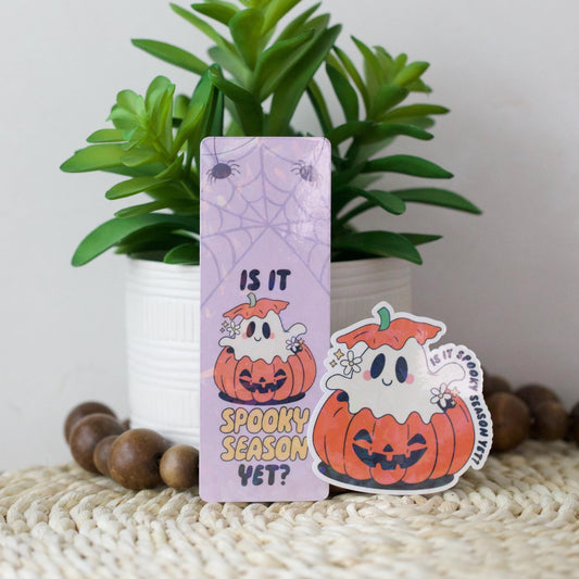 Is It Spooky Season Yet  Holographic Bookmark and Sticker