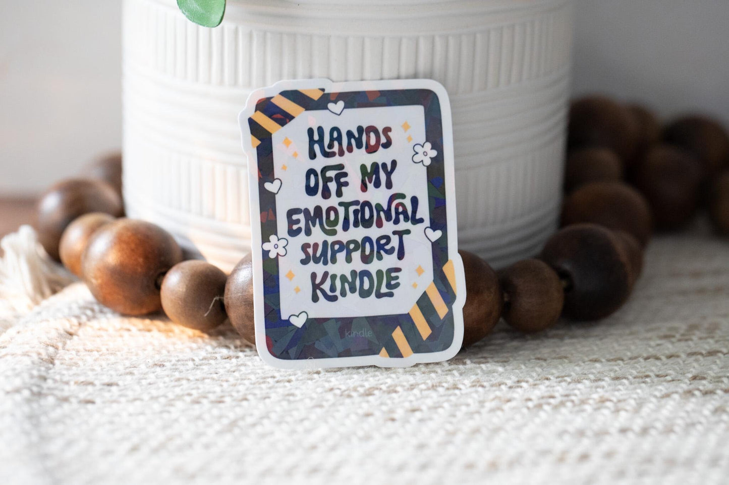 Emotional Support Kindle Holographic Sticker
