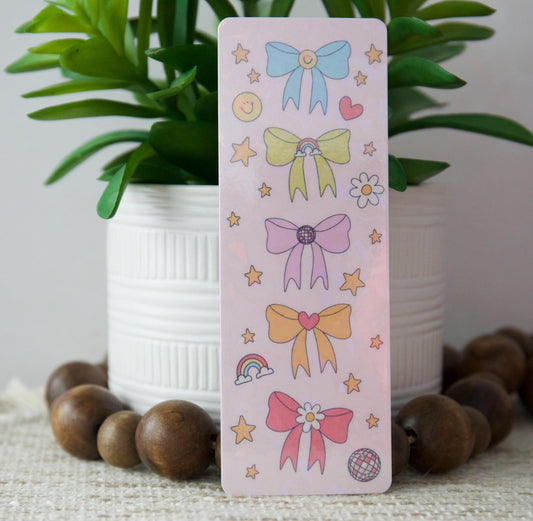 Rainbow Bow Holographic Bookmark