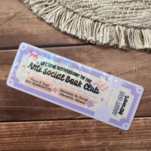 Anti Social Book Club Holographic Bookmark