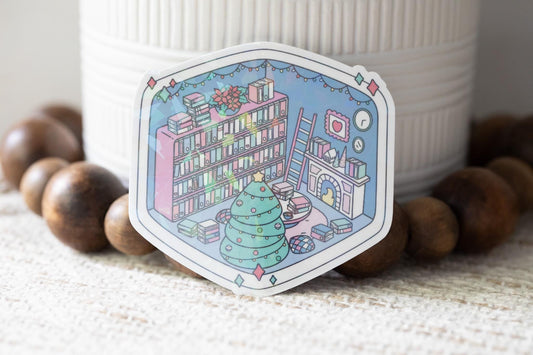 Christmas Isometric Library Holographic Sticker