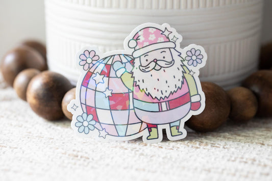 Groovy Santa Holographic Sticker