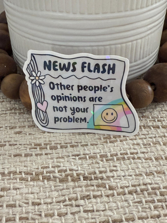 News Flash Holographic Sticker