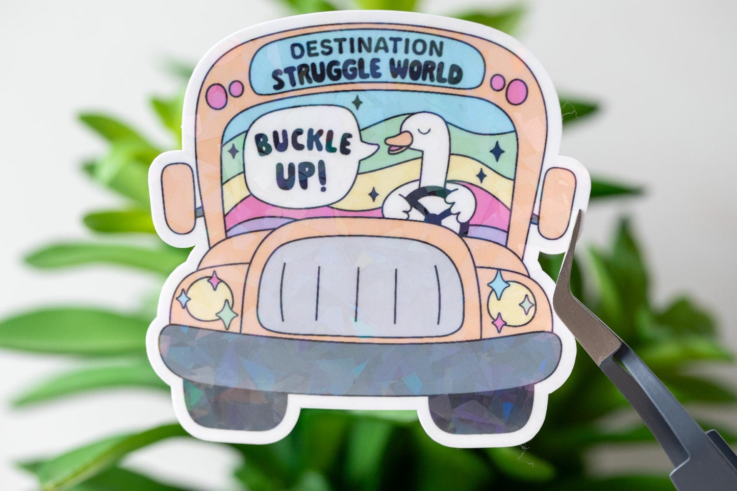 Struggle World Holographic Sticker