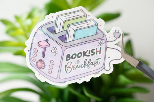 Bookish Breakfast Holographic Sticker