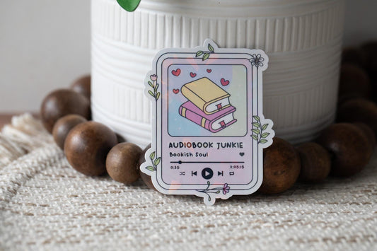 Audio Book Junkie Holographic Sticker