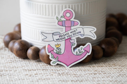 Release What Weighs You Down Holographic Sticker
