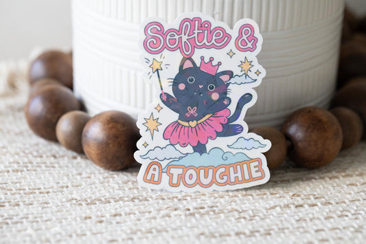 Softie and a Toughie Holographic Sticker