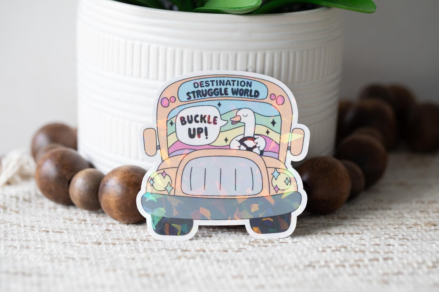 Struggle World Holographic Sticker