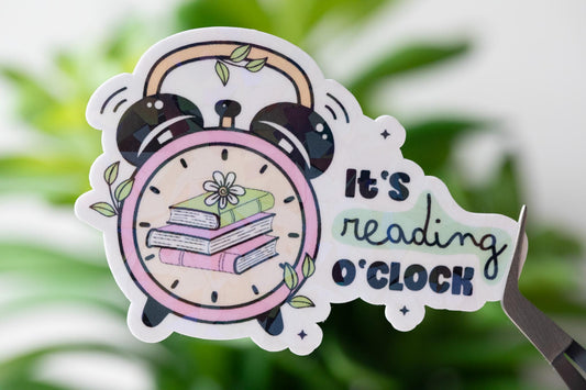 It's Reading O'Clock Holographic Sticker