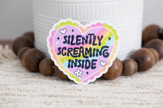 Silently Screaming Inside Holographic Sticker