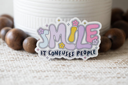 Smile It Confuses People Holographic Sticker