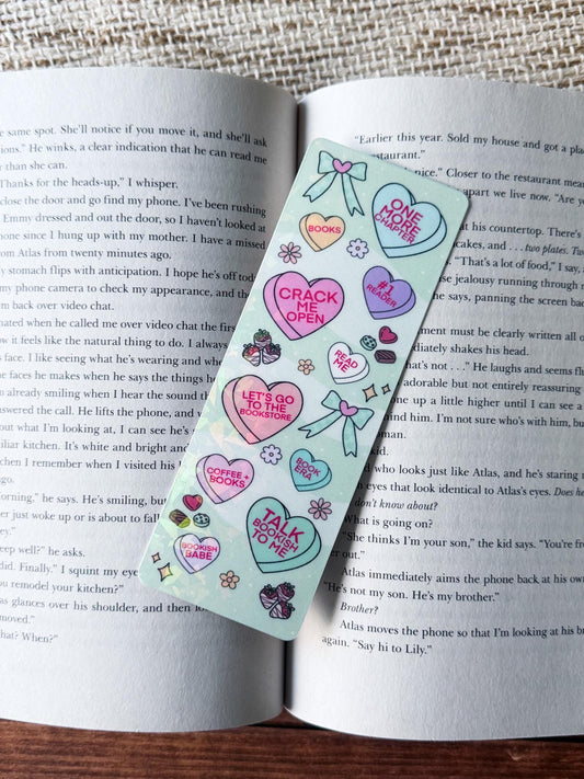 Green Collage Heart Bookmark Holographic Bookmark