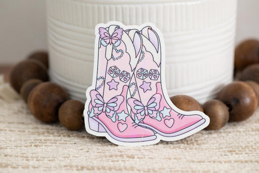 Lover Cowboy Boots Holographic Sticker