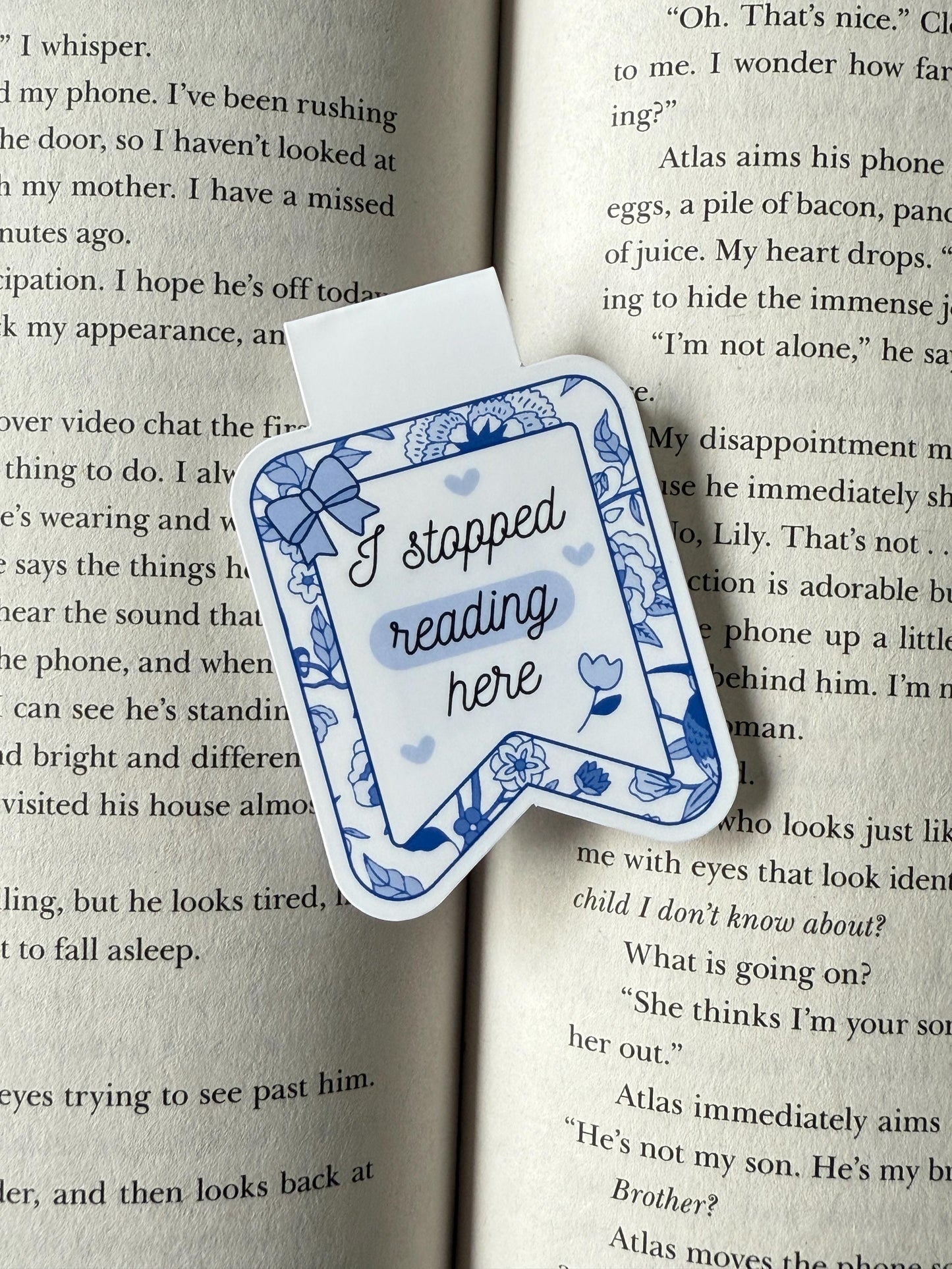 I Stopped Reading Here Coquette Chinoiserie Magnetic Bookmark