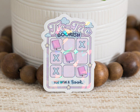 Tic Tac Bookish Holographic Sticker
