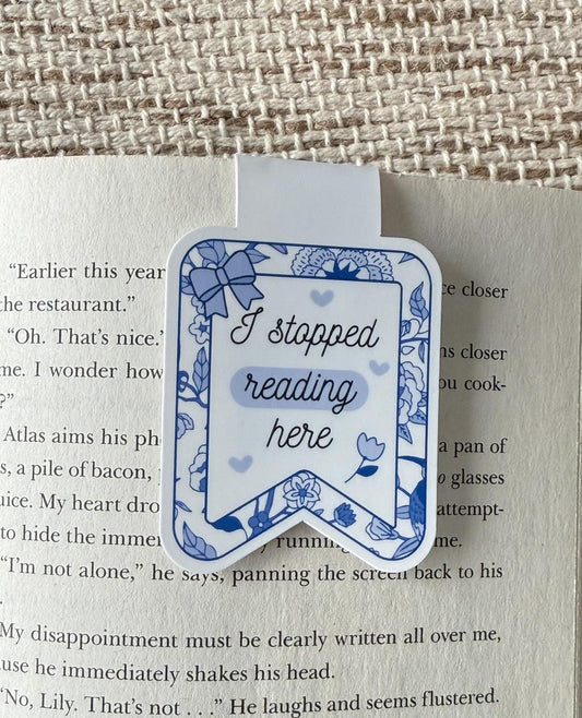 I Stopped Reading Here Coquette Chinoiserie Magnetic Bookmark