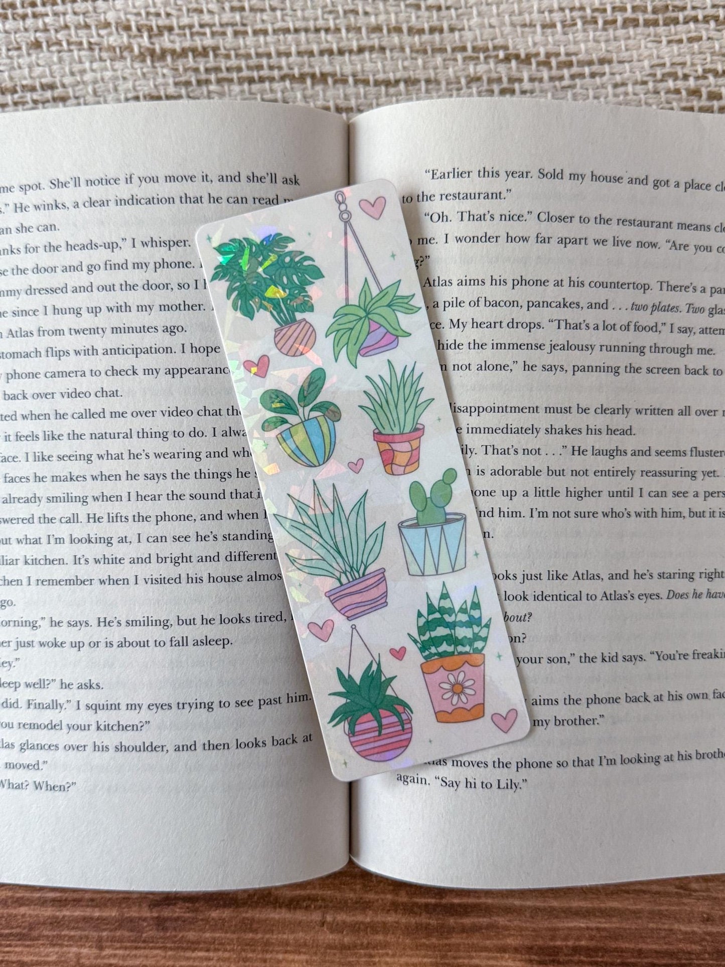 Grow Your Mind | Plants and Books | Plants and Hearts Holographic Bookmark