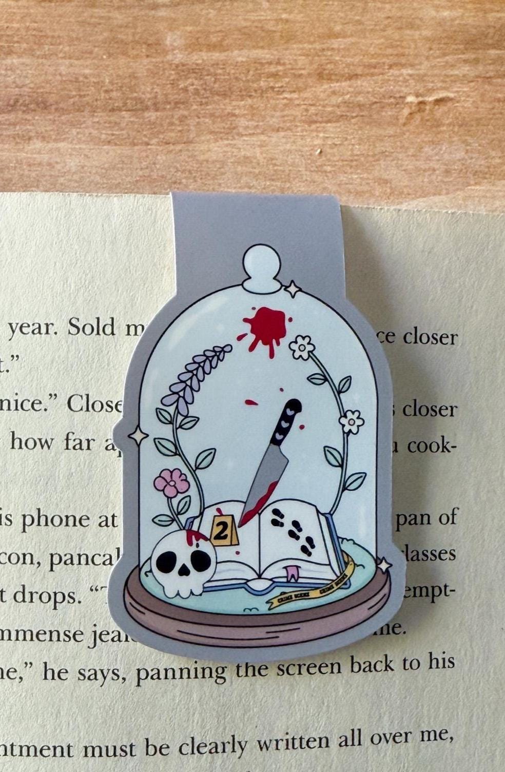 Bookish Glass Dome Magnetic Bookmark