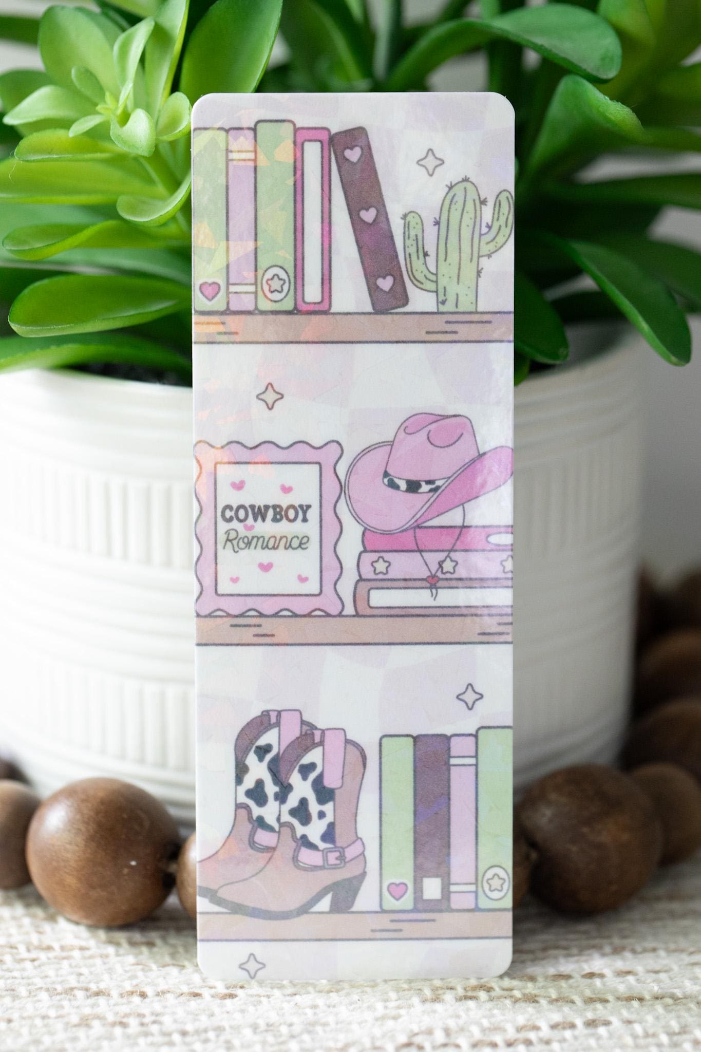 Romance Bookshelf Holographic Bookmark