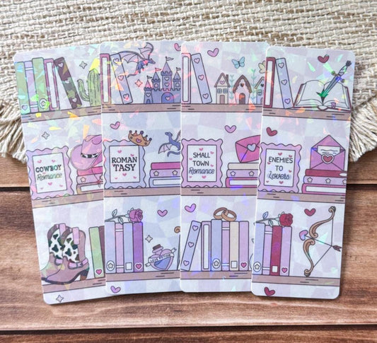 Romance Bookshelf Holographic Bookmark
