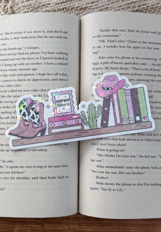 Romance Bookish Bookshelf Holographic Bookmark